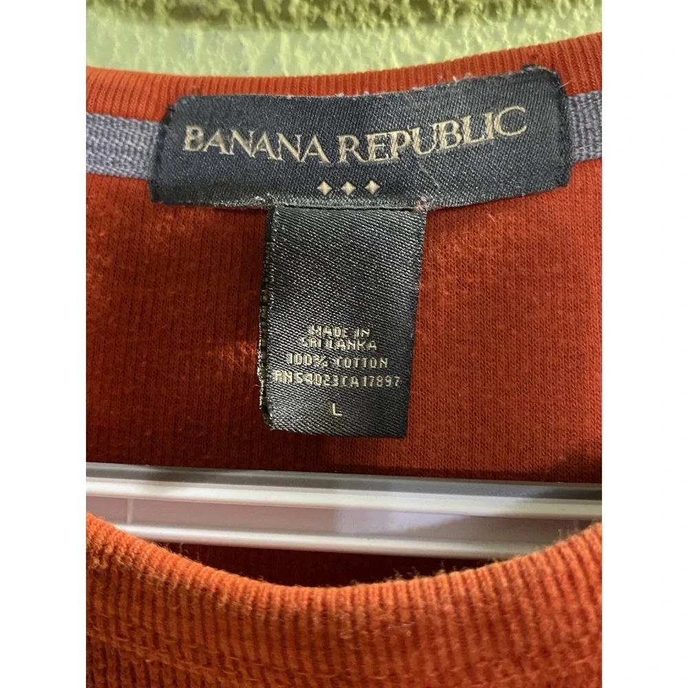 Classic Crewneck Banana Republic Mens Pullover Sweater Cotton L Burnt Orange‎